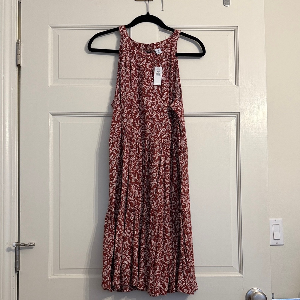 Old Navy Rust Floral Sleeveless Mini Dress